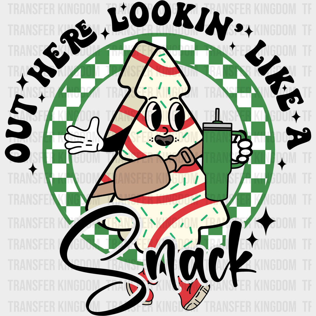 Out Here Like A Snack Christmas Design Dtf Heat Transfer Unisex - S & M ( 10 ) / Dark Color See
