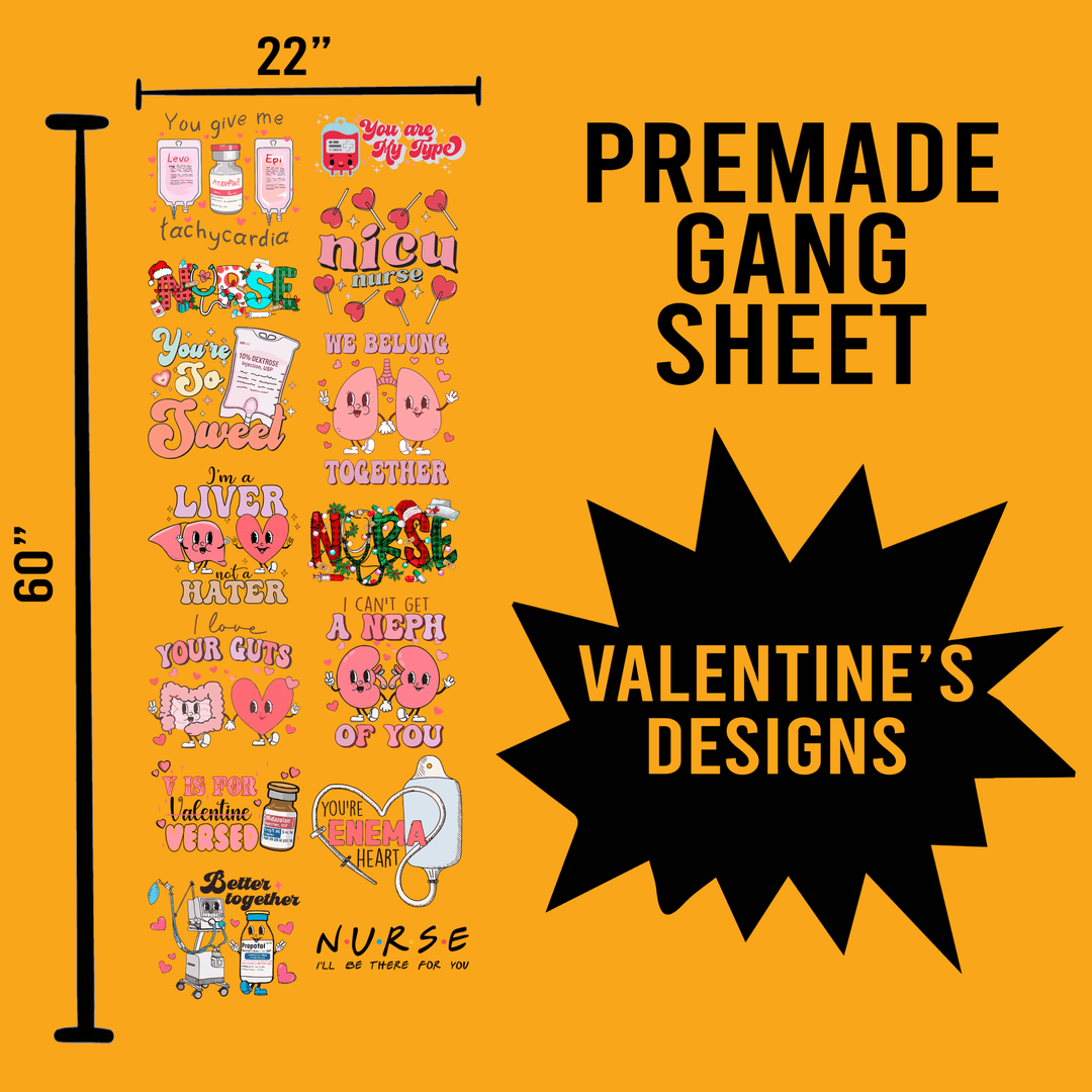 Valentine's Premade Gang sheet-22X60 - Transfer Kingdom