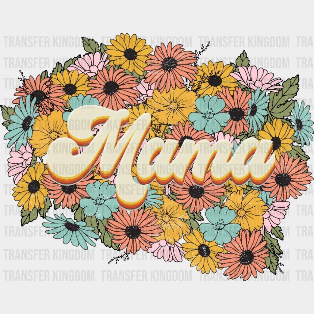Retro Flower Mama Design - DTF heat transfer - Transfer Kingdom