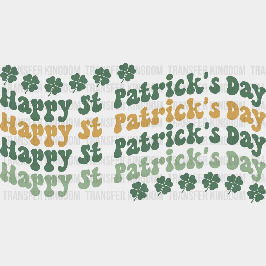 Retro Happy St Patricks Day Stacked Design Dtf Heat Transfer