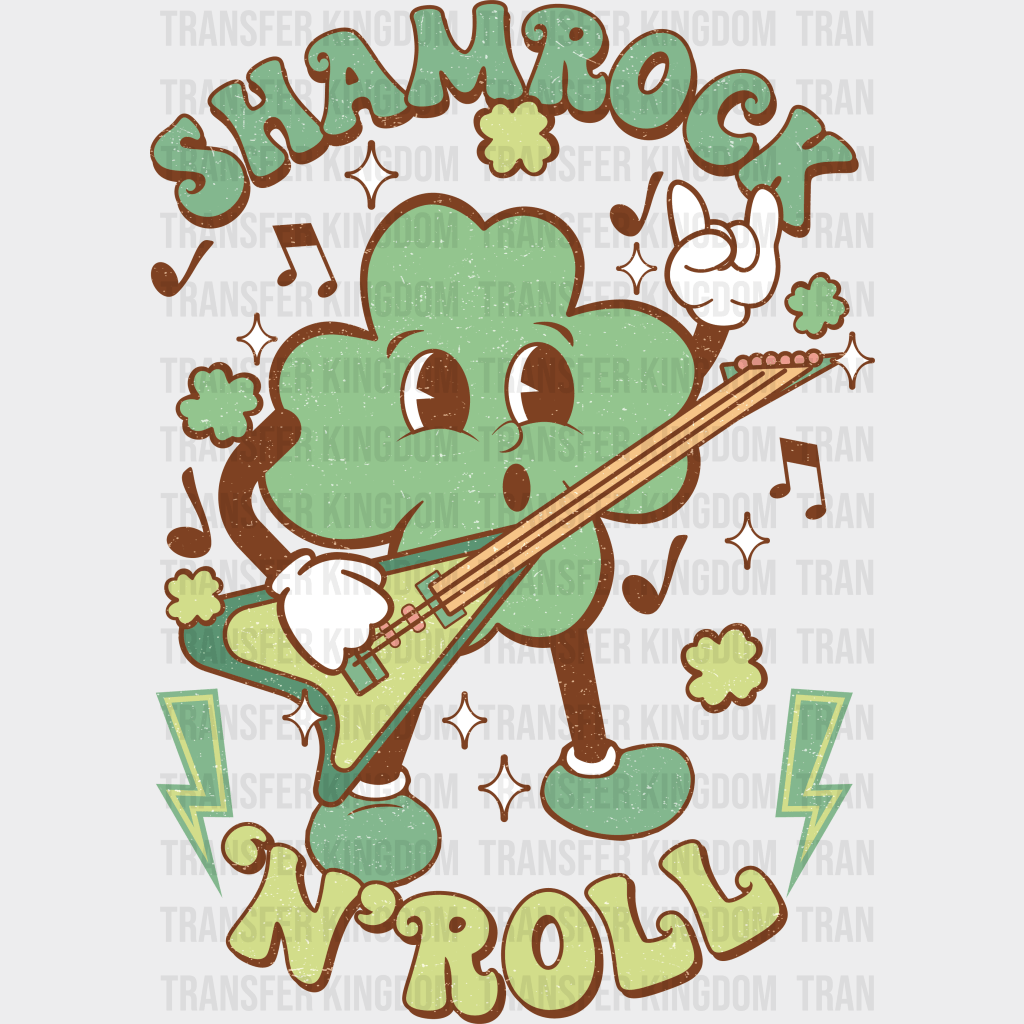 Shamrock 'N' Roll St. Patrick's Day Design - DTF heat transfer - Transfer Kingdom