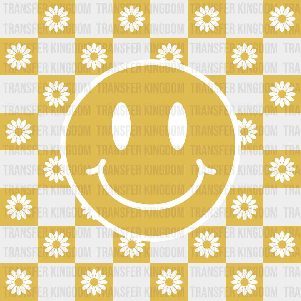 Smiley Flowers Spring Easter Design - DTF heat transfer - Transfer Kingdom