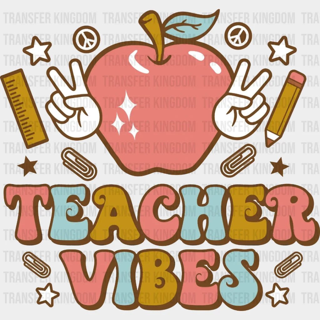Teacher Vibes Apple Dtf Transfer