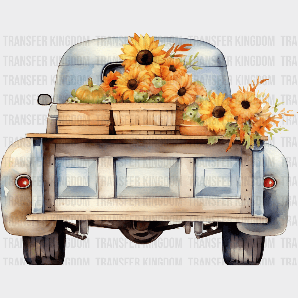 Truck Flowers Design - Dtf Heat Transfer
