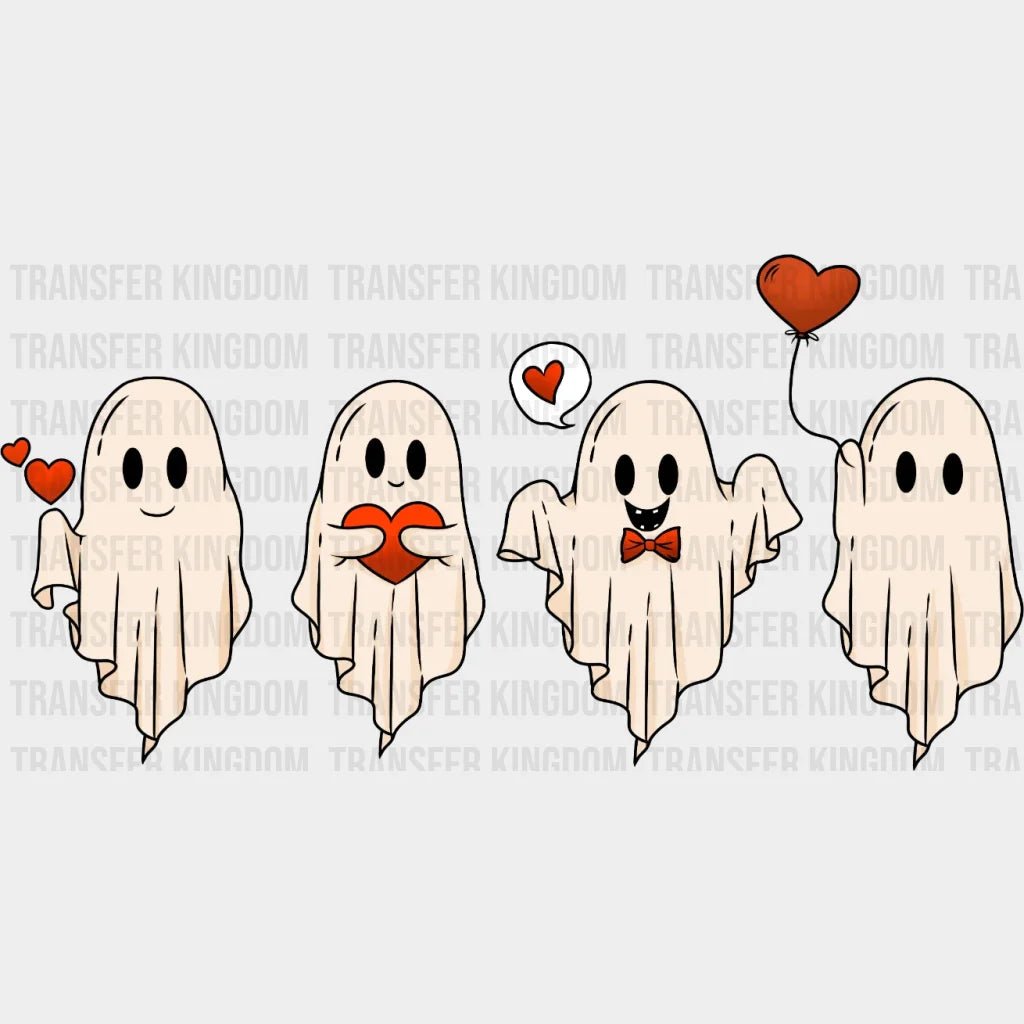 Valentne Ghosts Cute Valentines Day Design - Dtf Heat Transfer