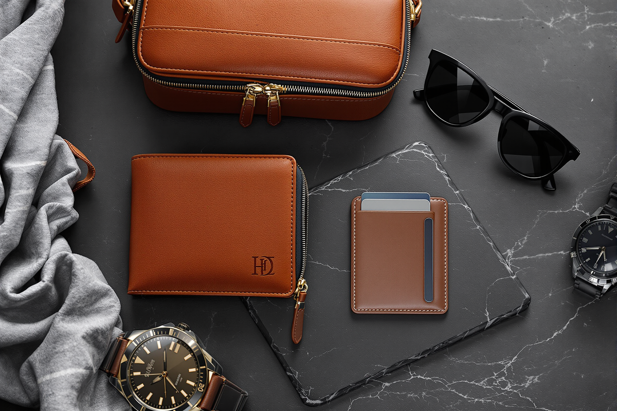 Engraved Leather Gifts for Men: Wallets, Dopp Kits and Card Holders