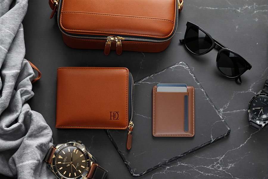 Engraved Leather Gifts for Men: Wallets, Dopp Kits and Card Holders