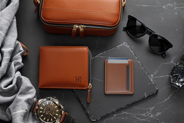 Engraved Leather Gifts for Men: Wallets, Dopp Kits and Card Holders