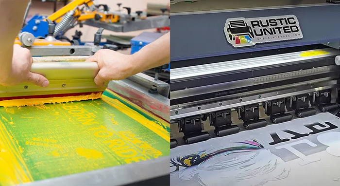 Half Screen Printing Half DTF Printing Image