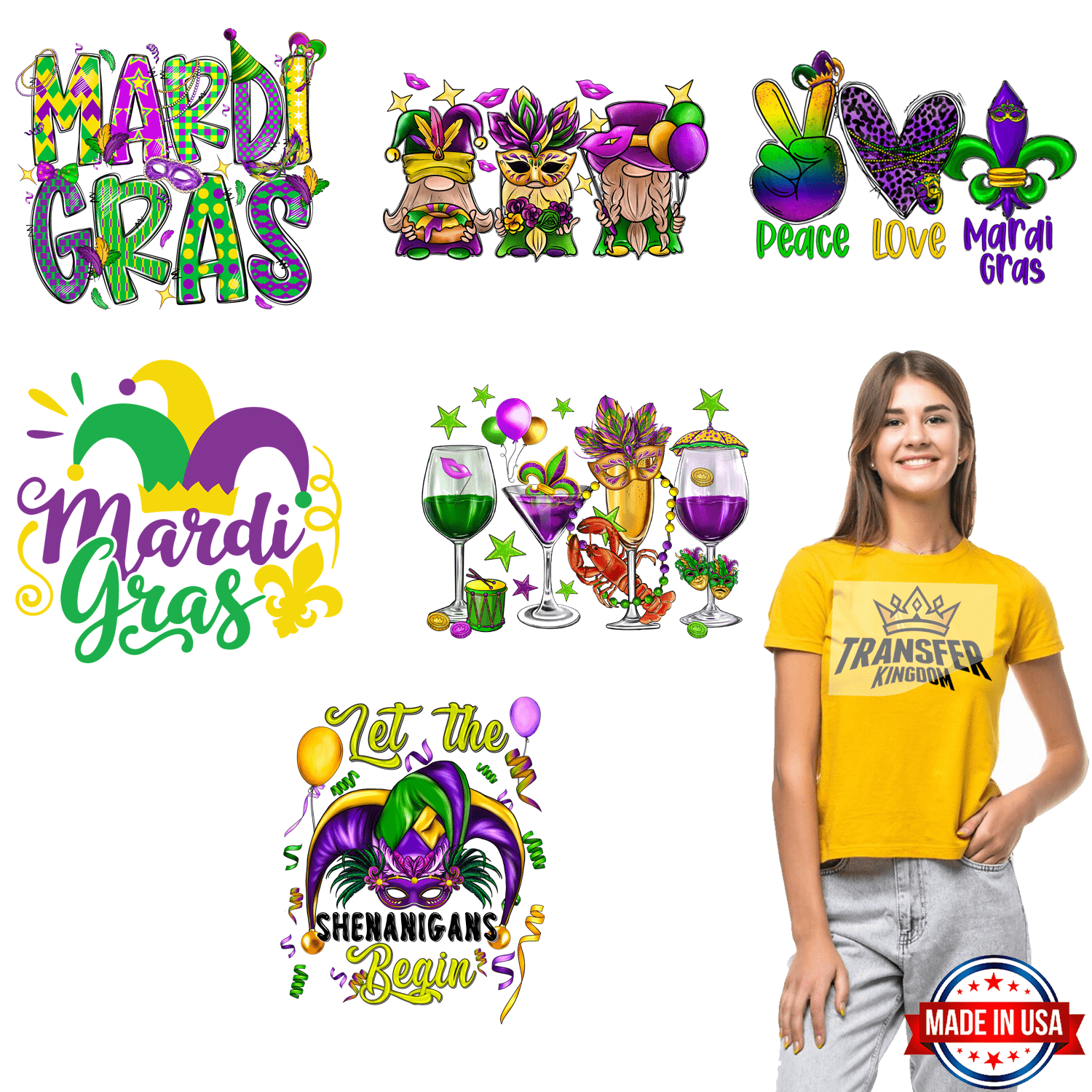 Mardi Gras Premade Gang Sheets