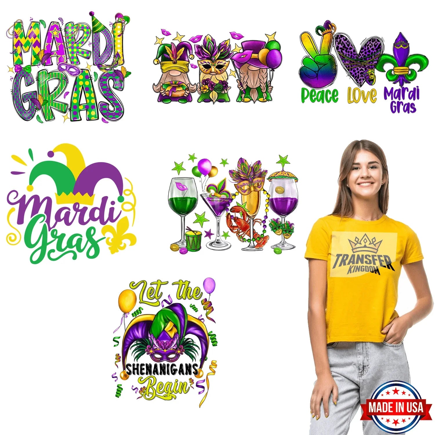 Mardi Gras Premade Gang Sheets
