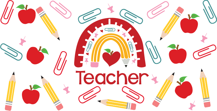 Teacher Cup Wrap UV DTF Stickers