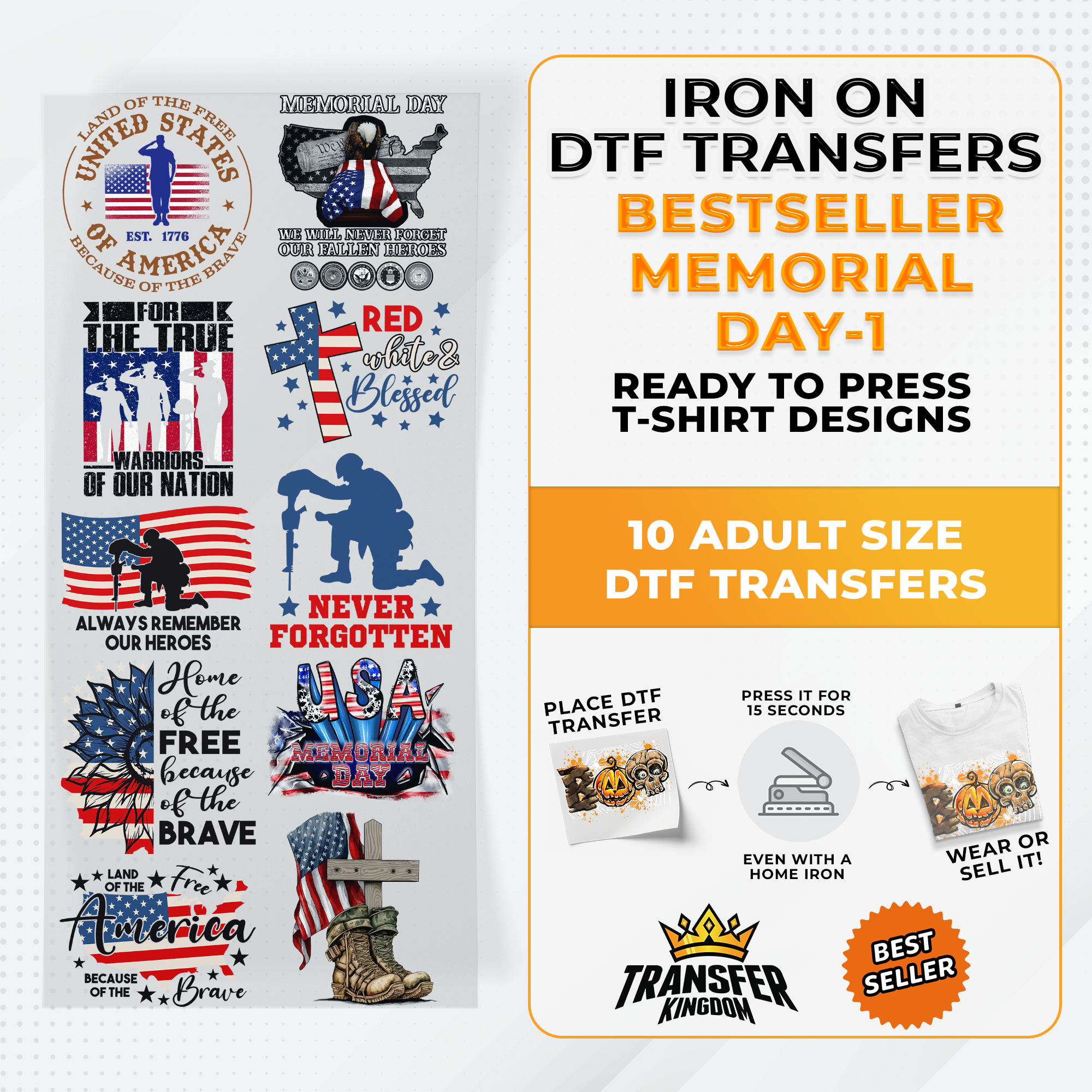 Memorial Day Premade Gang Sheets