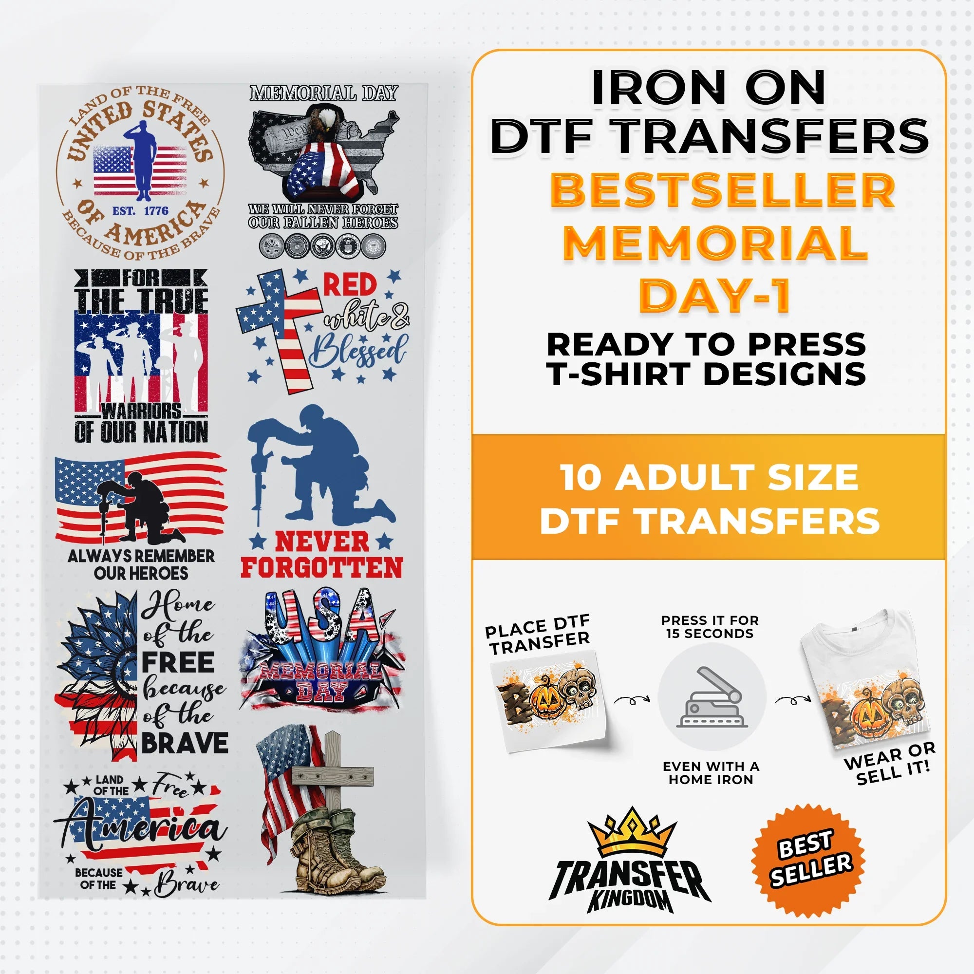 Memorial Day Premade Gang Sheets