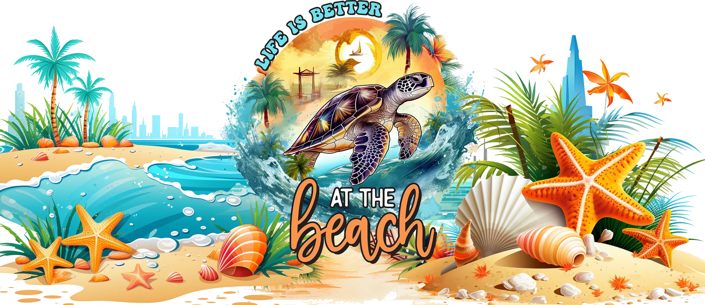 Summer Cup Wrap UV DTF Stickers