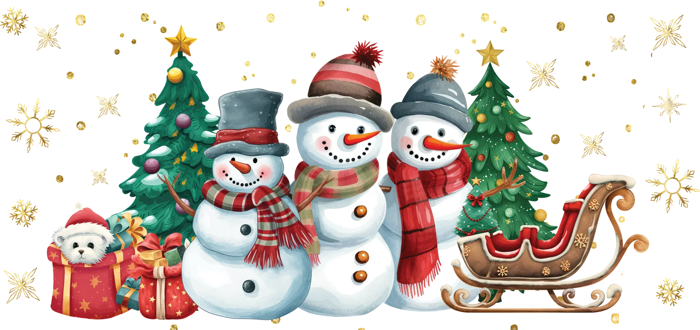 Winter UV DTF Cup Wrap Stickers