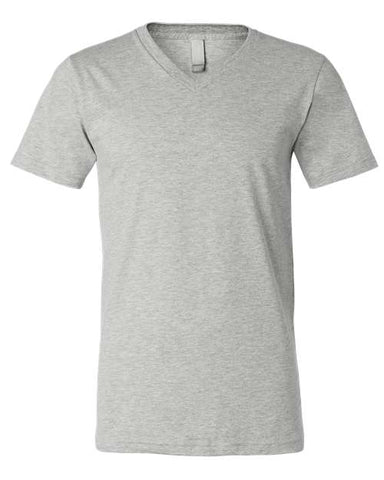 Unisex Heather CVC V-Neck Tee - L
