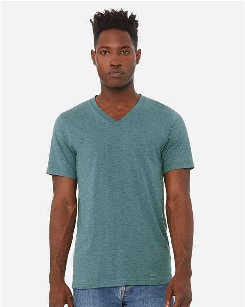 Unisex Heather CVC V-Neck Tee - XS - Transfer Kingdom
