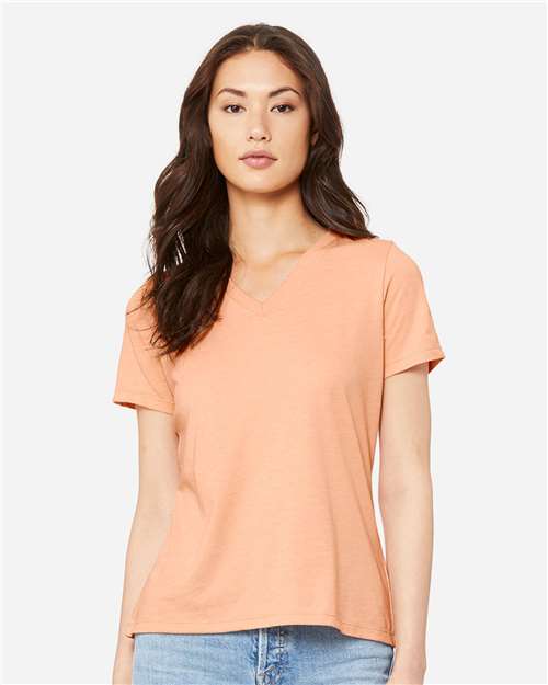 Women's Relaxed Heather CVC V-Neck Tee - Transfer Kingdom