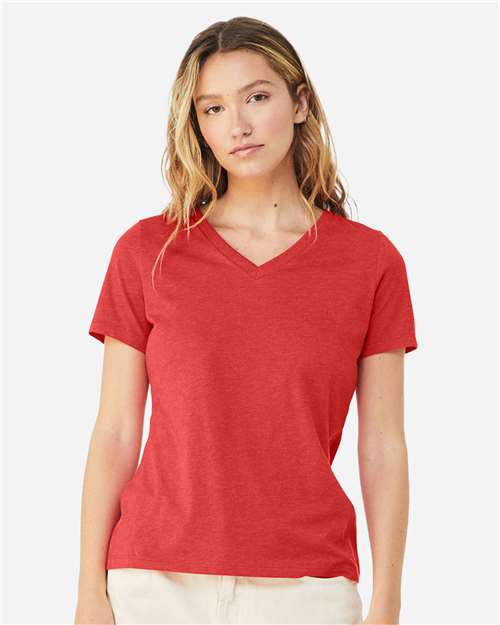 Women's Relaxed Heather CVC V-Neck Tee - Transfer Kingdom