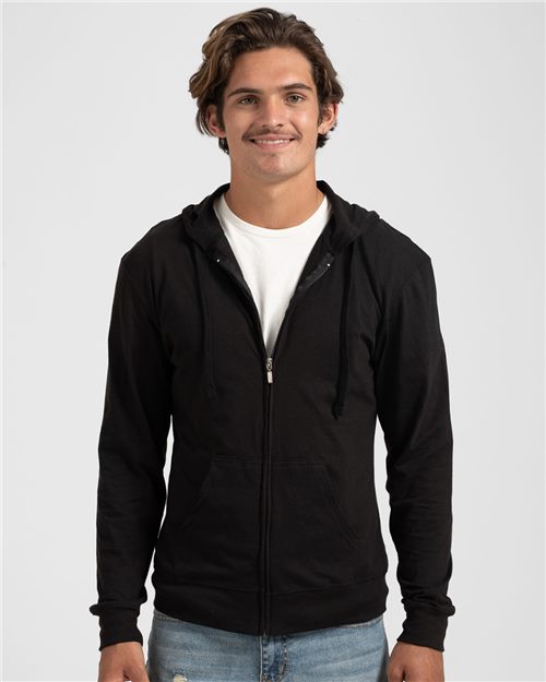 Unisex Beach Full-Zip Hooded Long Sleeve T-Shirt