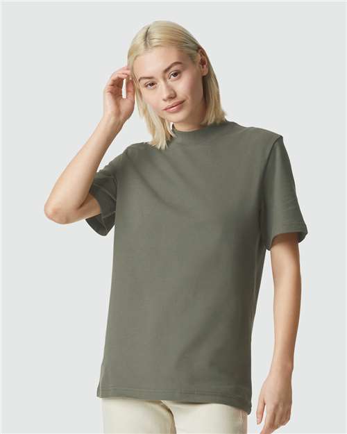Unisex Pique Mockneck Tee