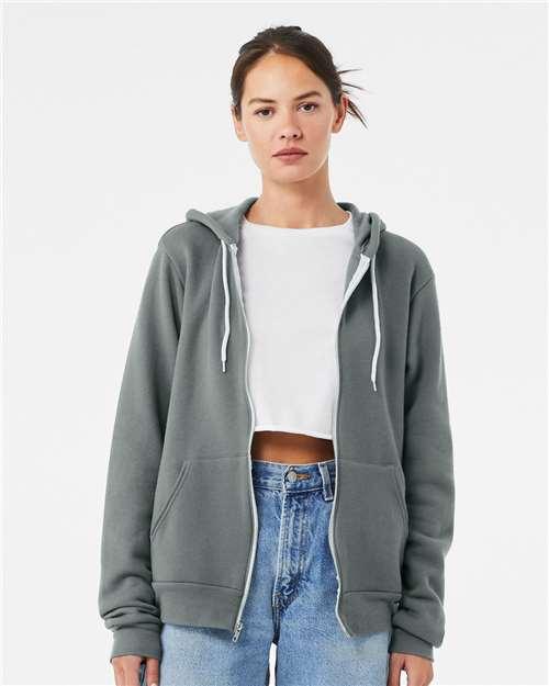 Unisex Sponge Fleece Full-Zip Hoodie Sweatshirt - 3739