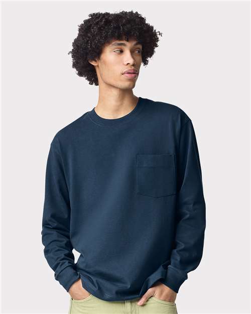 Unisex Super Heavyweight Long Sleeve Pocket Tee