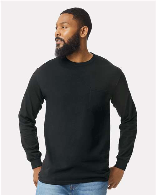 Men's Ultra Cotton® Long Sleeve Pocket T-Shirt