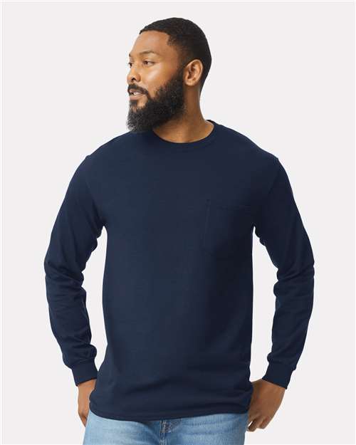 Men's Ultra Cotton® Long Sleeve Pocket T-Shirt