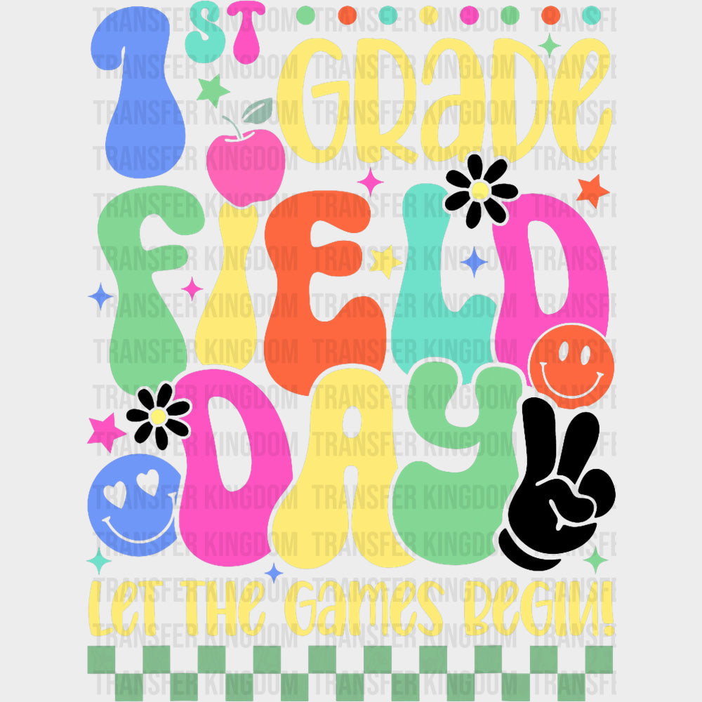 1st Grade Field Day - Field Trip DTF Transfers Adult Unisex - S & M (10’’) / Dark Color Design (See Imaging)