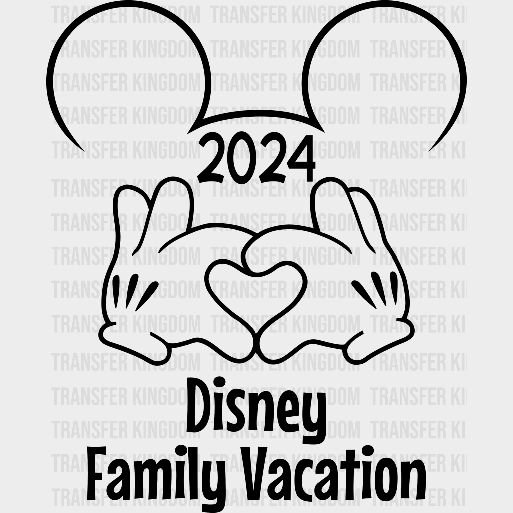 2024 Disney Family Vacation Dtf Transfer Unisex - S & M (10’) / Dark Color Design See Imaging
