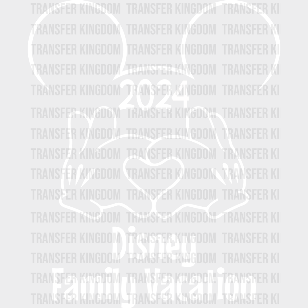 2024 Disney Family Vacation Dtf Transfer Unisex - S & M (10’) / Light Color Design See Imaging