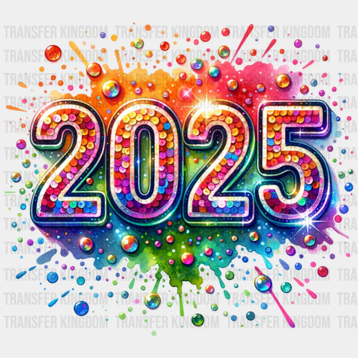 2025 Colorful Design - New Year Iron On DTF Transfer