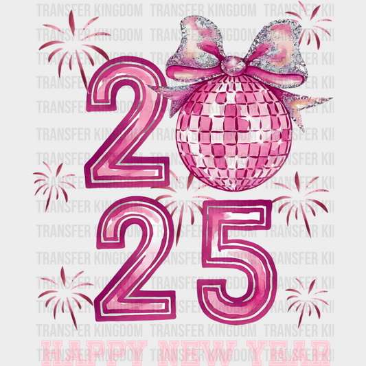 2025 Happy New Year Pink Design - Iron On Dtf Transfer