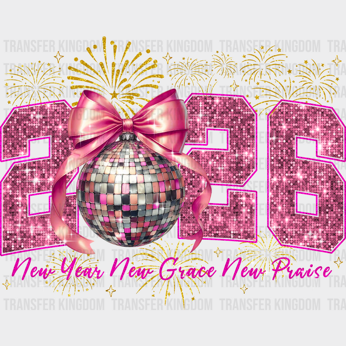 2026 Pink Disco Ball - New Year DTF Transfer