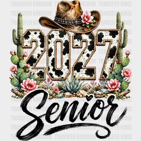2027 Senior Cowgirl - Senior DTF Transfers - Adult Unisex - S & M (10’’) / Dark Color Design (See Imaging)