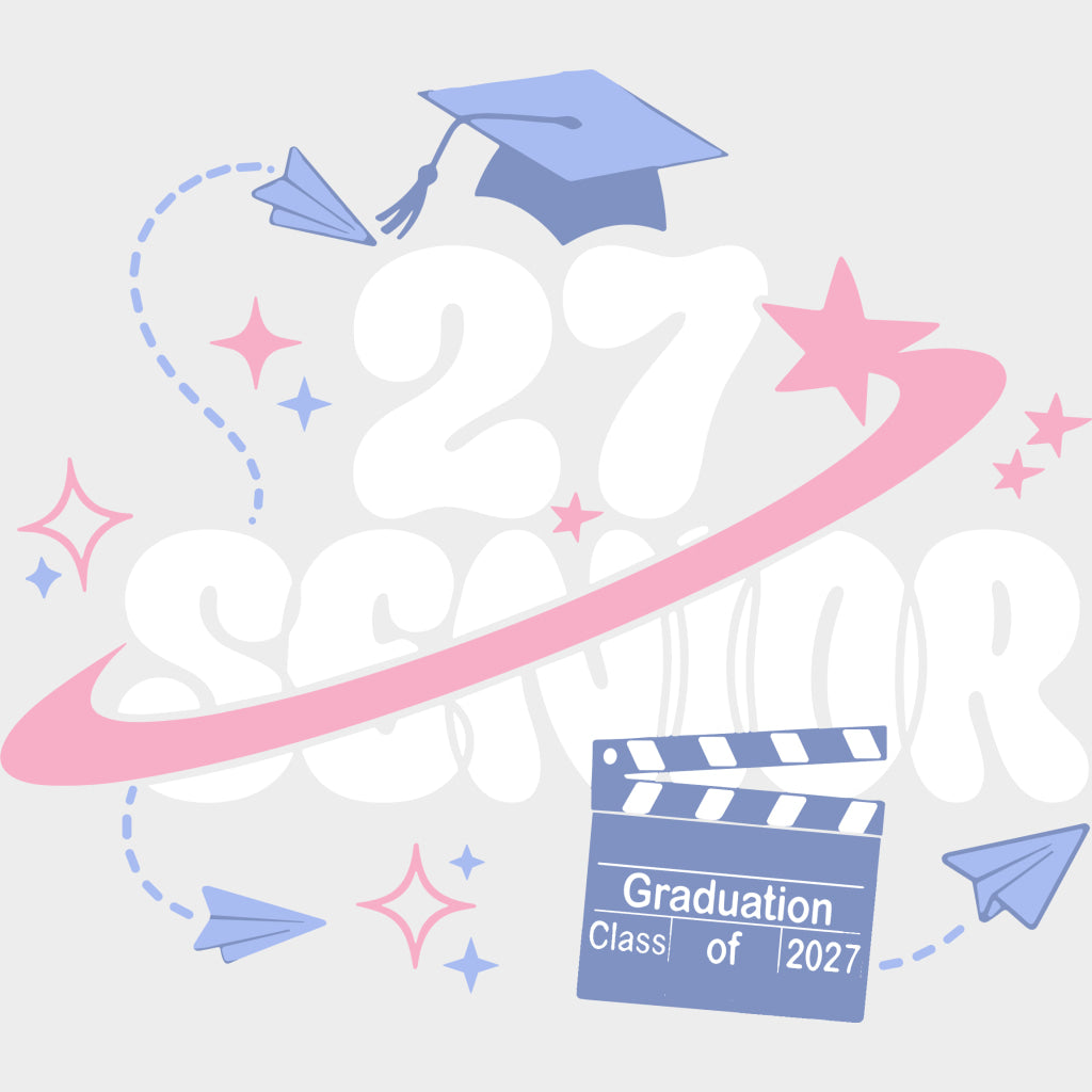 27 Senior Graduation Class Of 2027 - Senior DTF Transfers - Adult Unisex - S & M (10’’) / Light Color Design (See
