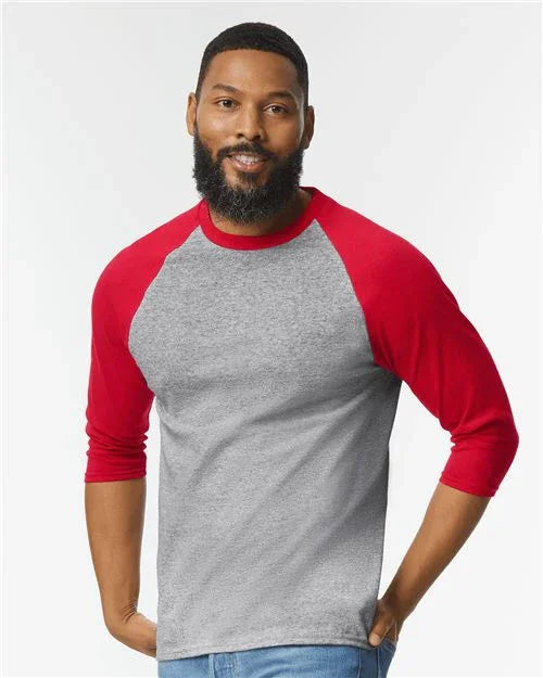 Unisex Heavy Cotton™ Raglan Three-Quarter Sleeve T-Shirt