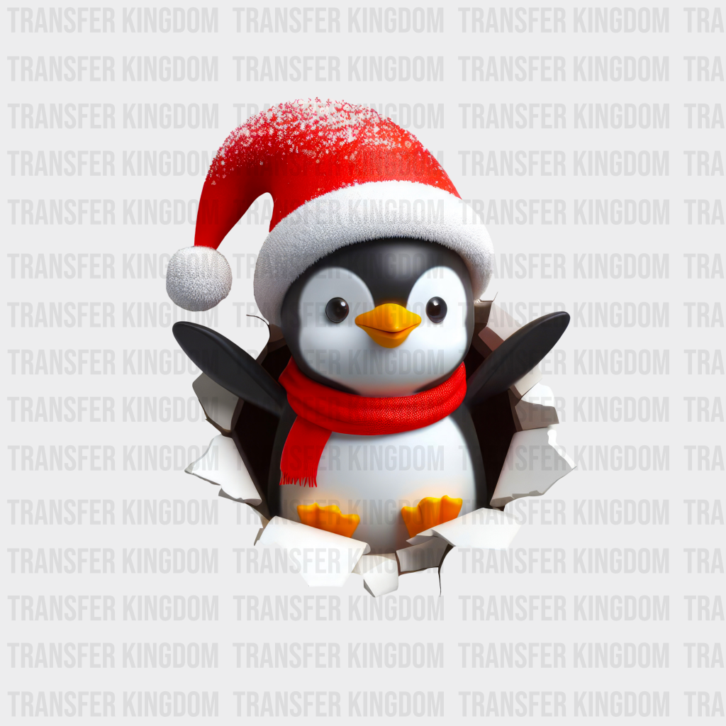 3D Christmas Penguin Christmas Design - Dtf Heat Transfer