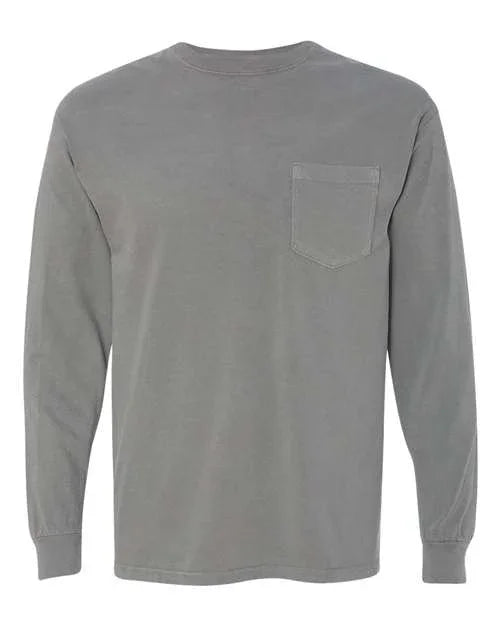 Garment-Dyed Heavyweight Long Sleeve Pocket T-Shirt - S - Transfer Kingdom
