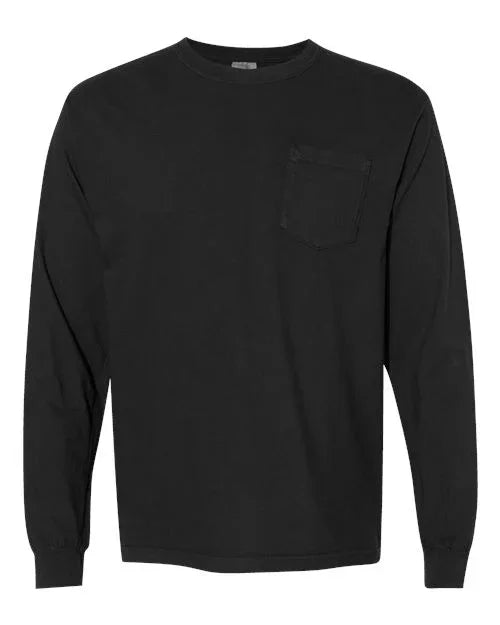 Garment-Dyed Heavyweight Long Sleeve Pocket T-Shirt - S - Transfer Kingdom