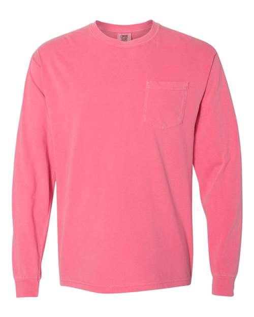 Garment-Dyed Heavyweight Long Sleeve Pocket T-Shirt - S - Transfer Kingdom