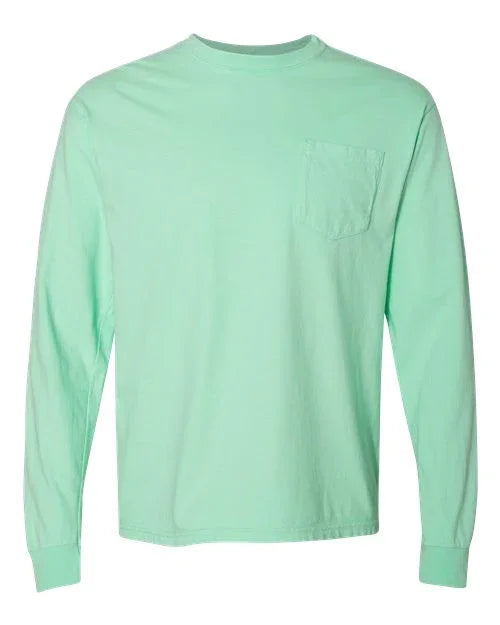 Garment-Dyed Heavyweight Long Sleeve Pocket T-Shirt - S - Transfer Kingdom