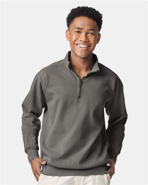 Unisex Garment-Dyed Quarter Zip Sweatshirt - Transfer Kingdom