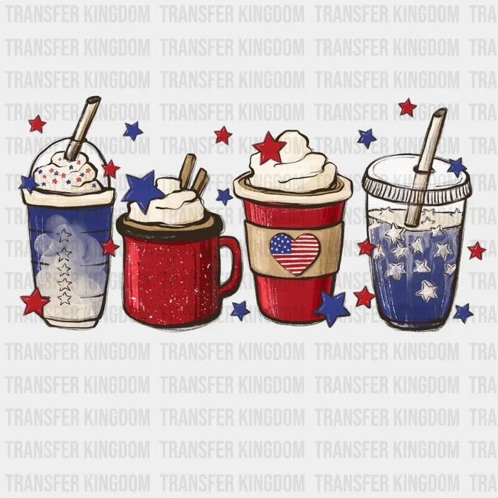 4th Of July Coffee With Stars DTF Transfer