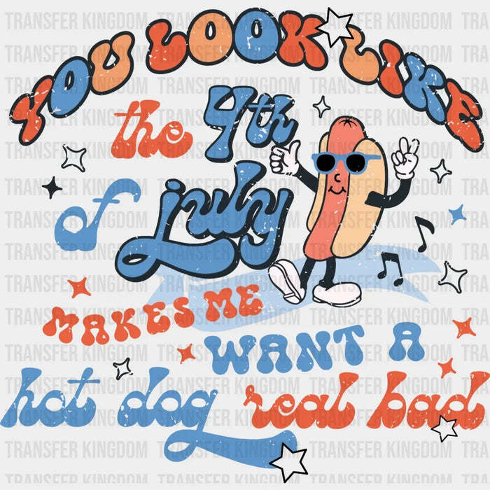 4th of July Hot Dog Quote DTF Transfer