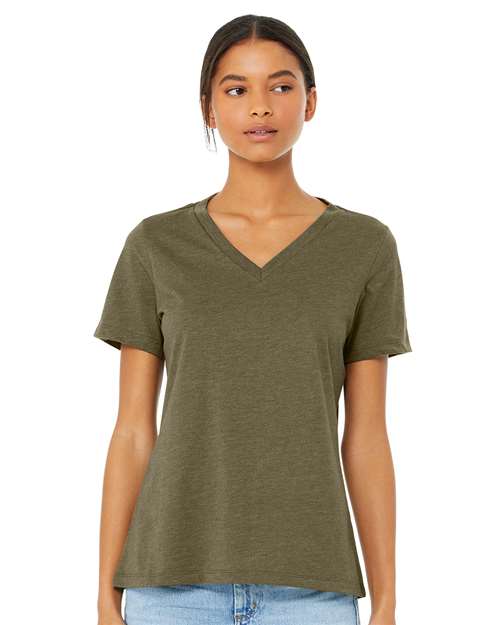 Women's Relaxed Heather CVC V-Neck Tee - Transfer Kingdom