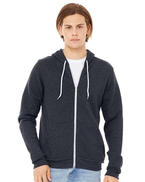 Unisex Sponge Fleece Full-Zip Hoodie Sweatshirt - 3739