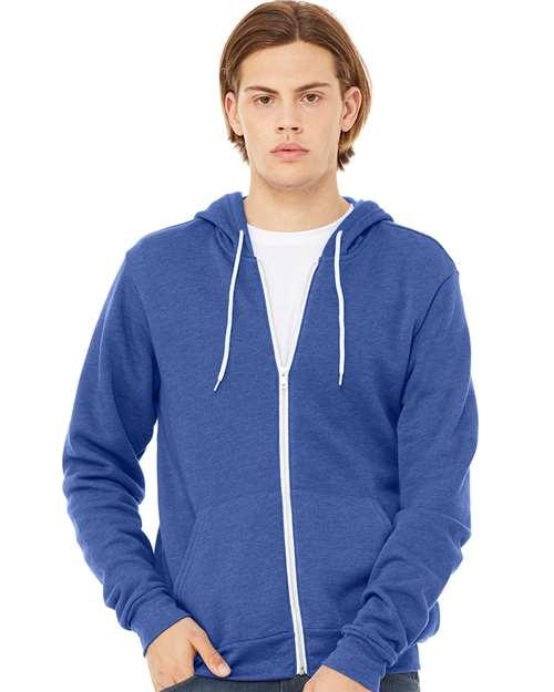 Unisex Sponge Fleece Full-Zip Hoodie Sweatshirt - 3739